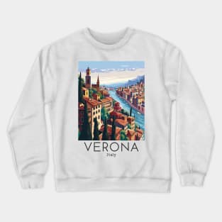 A Vintage Travel Illustration of Verona - Italy Crewneck Sweatshirt